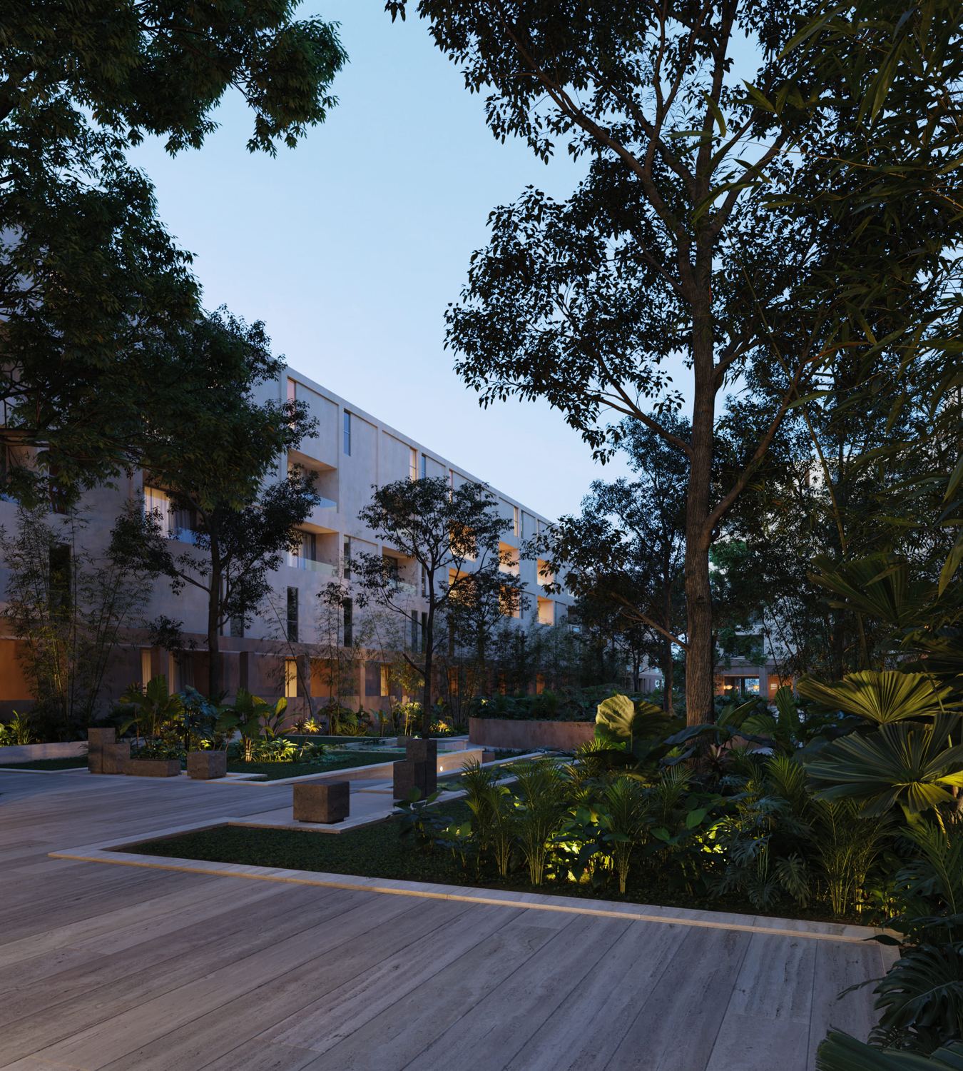 Distrito Country, Plaza central, vista general